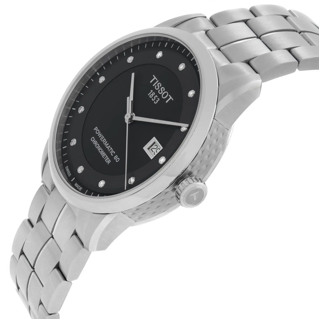 View Of Crown Facing Side Of Tissot T086.408.11.056.00 Stainless Steel Watch Unworn Condition