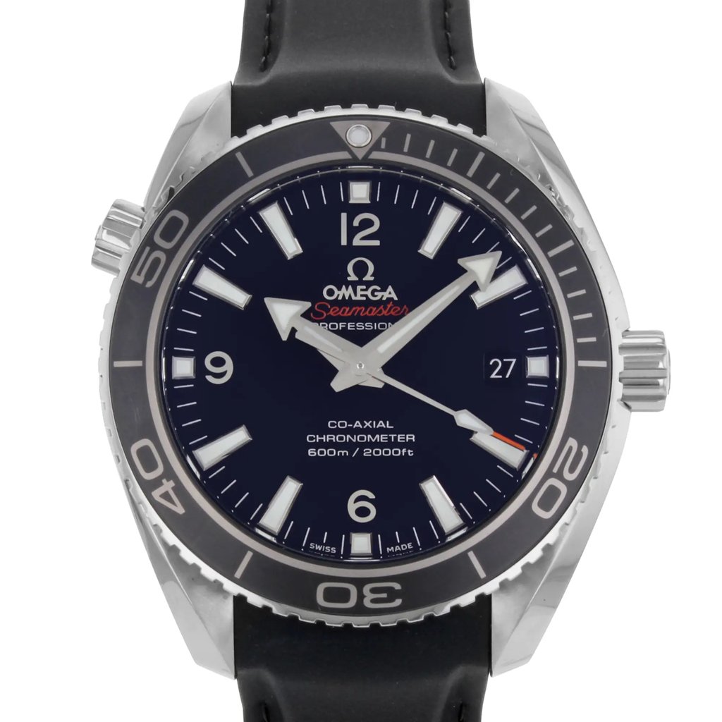 Up Close Front Facing Picture Of OMEGA 232.32.42.21.01.003 Stainless Steel Watch New With Defects Condition