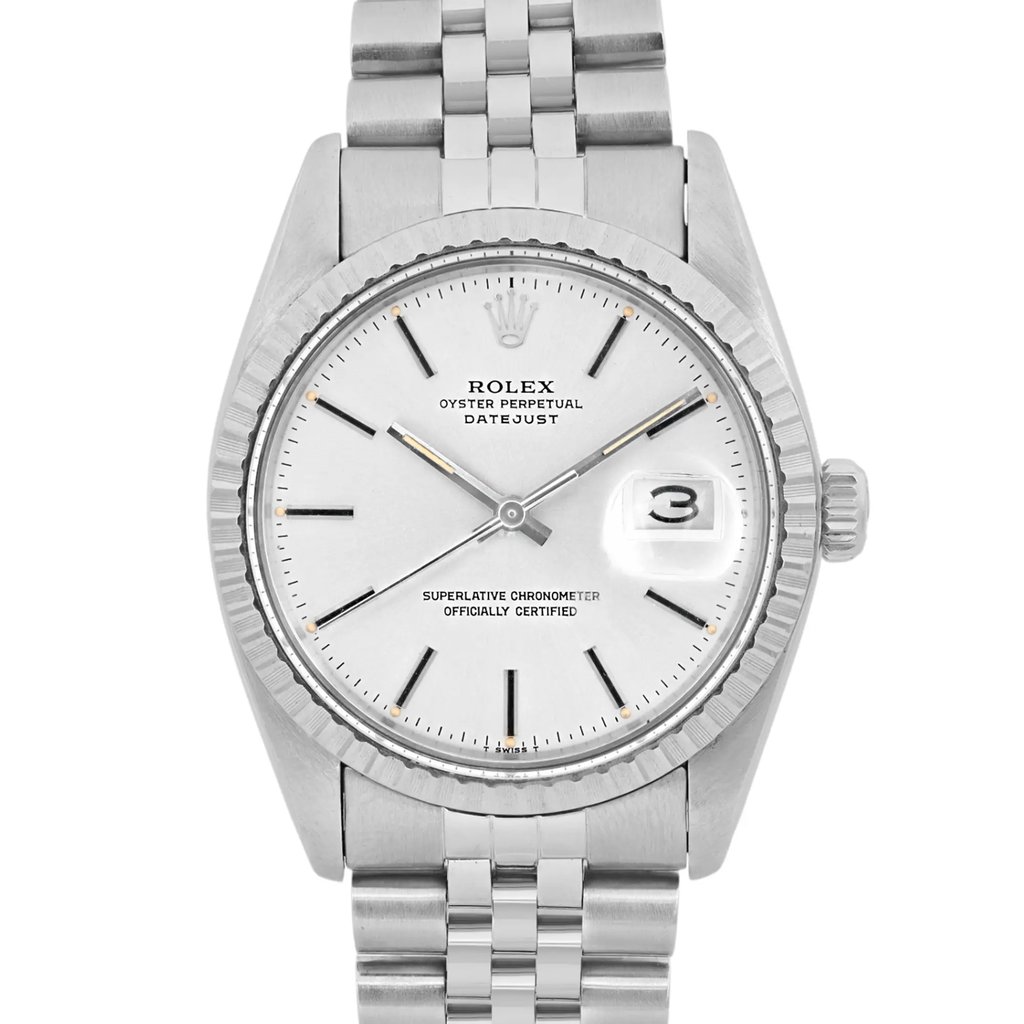 Up Close Front Facing Picture Of Rolex 16030 Stainless Steel Watch Pre Owned Condition