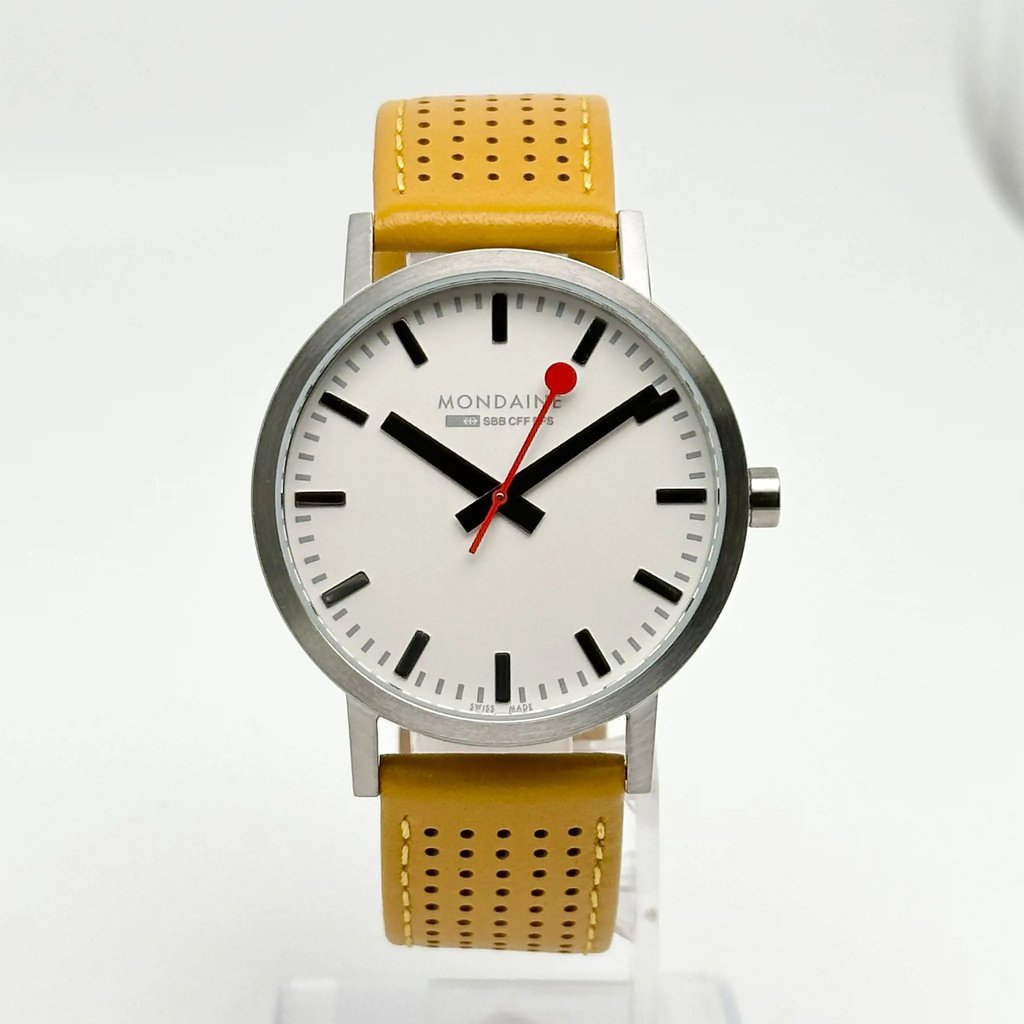 Front Full View Of Mondaine  A660.30360.16SBE Stainless Steel Watch Unworn Condition {Product Condition}