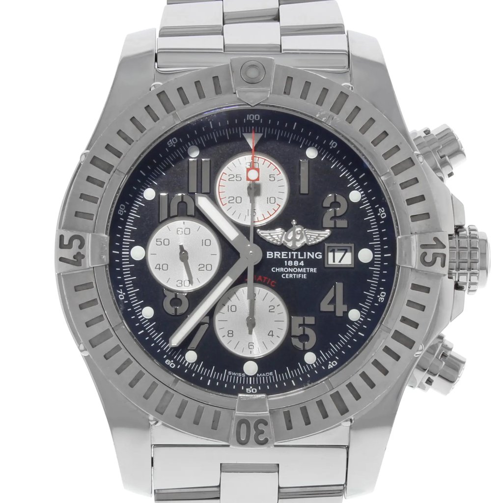 Up Close Front Facing Picture Of Breitling A1337011/B973-135A Stainless Steel Watch Pre Owned Condition