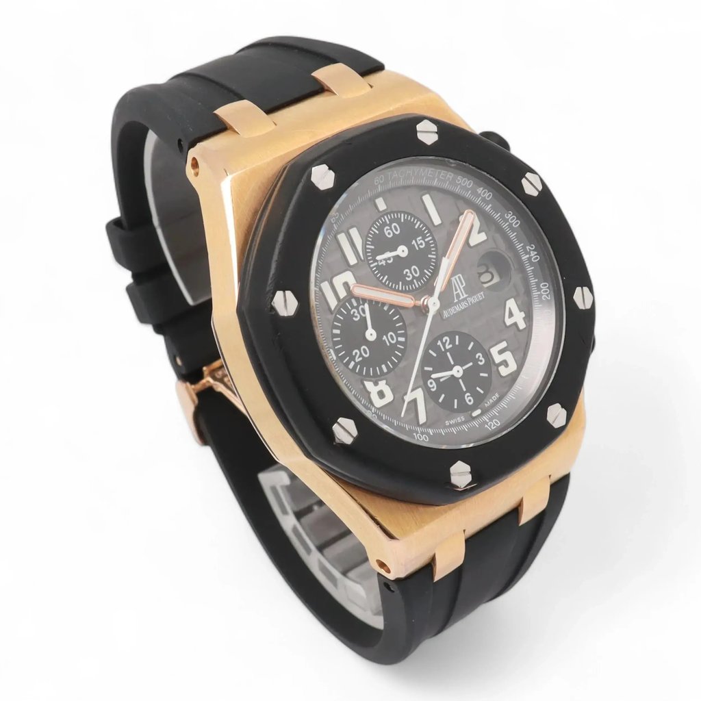 View Of Opposite Crown Facing Side Of Audemars Piguet 25940OK.OO.D002CA.01.A Rose Gold Watch Pre Owned Condition