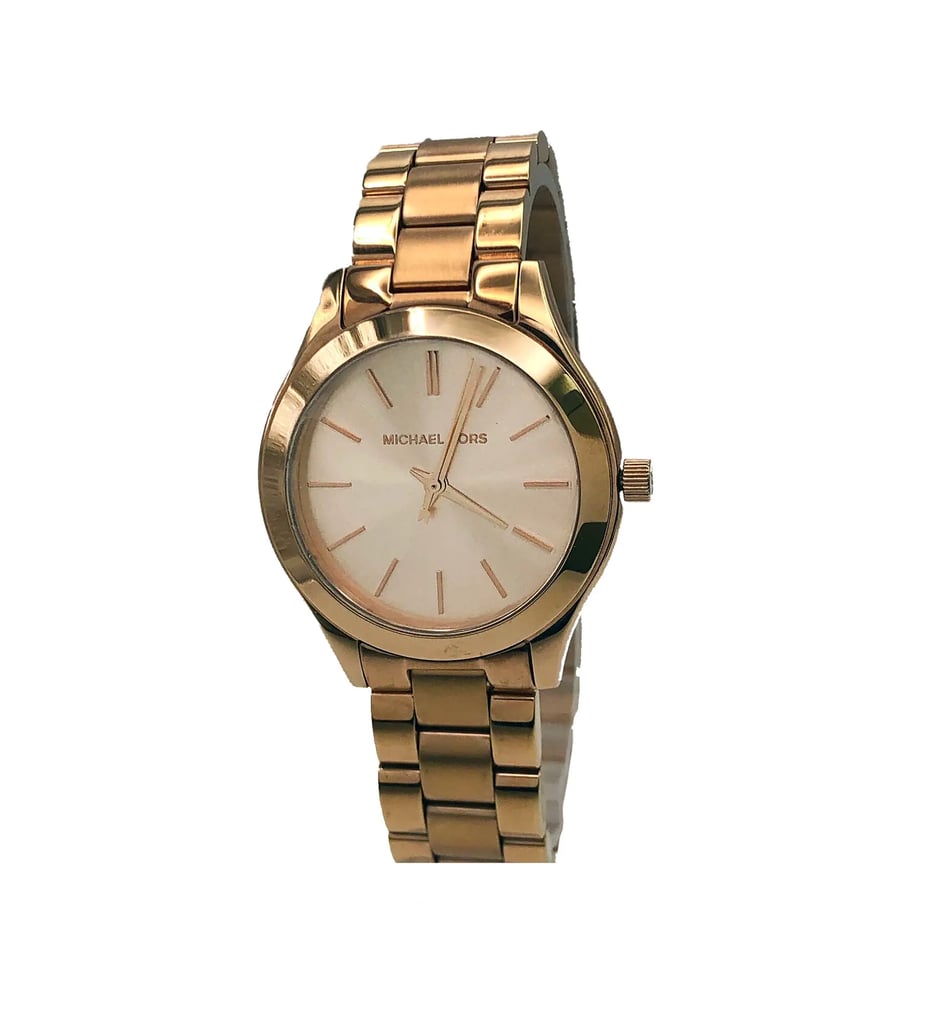 Front Full View Of Michael Kors MK3513 Stainless Steel Watch New With Defects Condition {Product Condition}