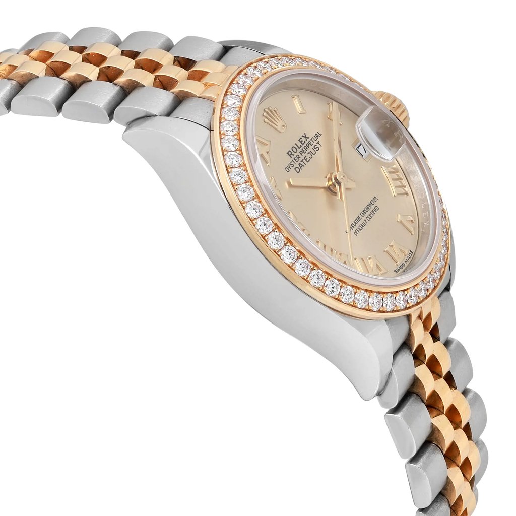 View Of Opposite Crown Facing Side Of Rolex 279383RBR Stainless Steel Watch Pre Owned Condition