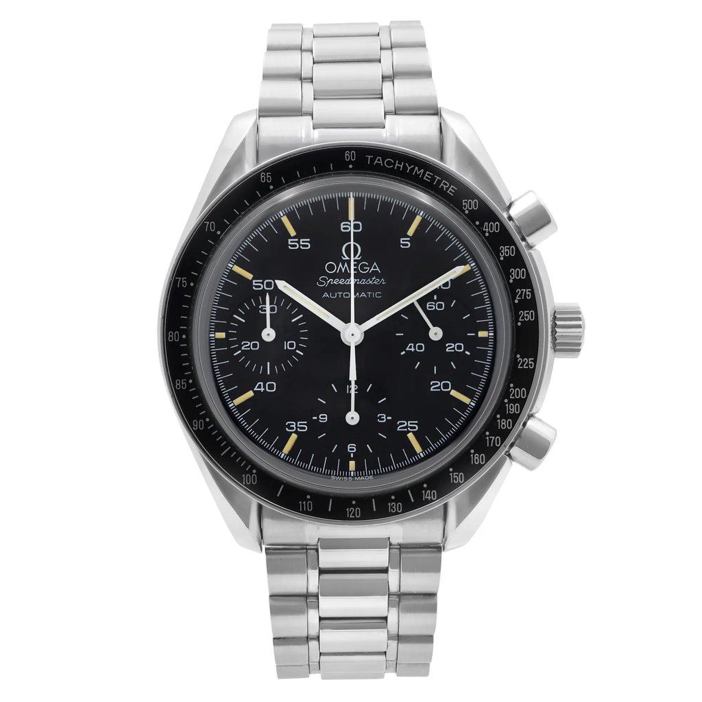 Front Full View Of OMEGA 3510.50.00 Stainless Steel Watch Pre Owned Condition Good