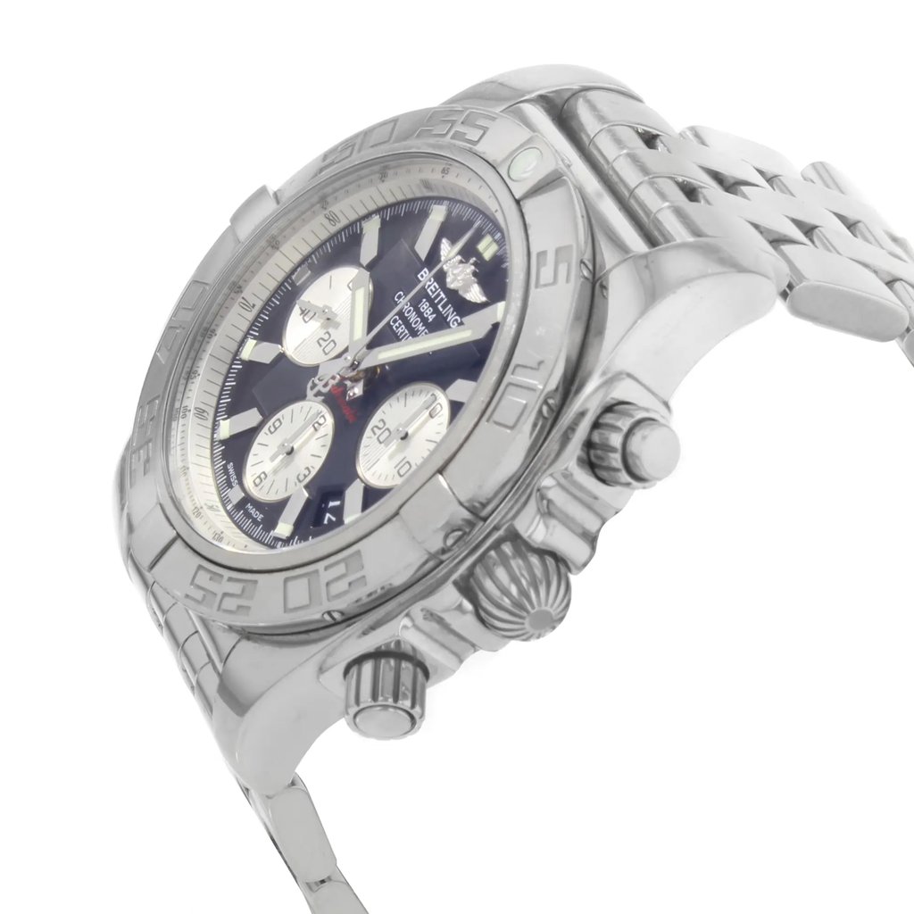 View Of Crown Facing Side Of Breitling AB011012/B967-375A Stainless Steel Watch Pre Owned Condition