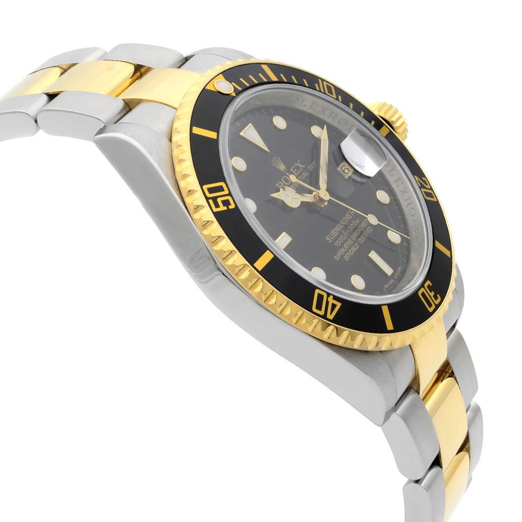 View Of Opposite Crown Facing Side Of Rolex 16613LN Stainless Steel Watch Pre Owned Condition