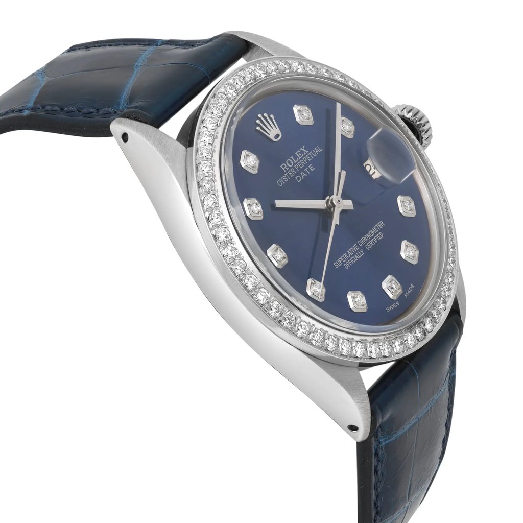 View Of Opposite Crown Facing Side Of Rolex 1601 Stainless Steel Watch Pre Owned Condition