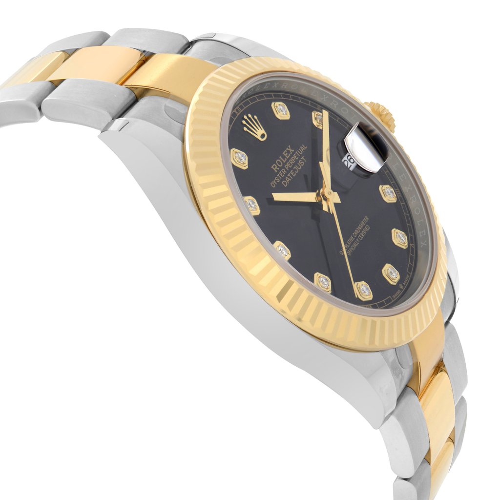 View Of Opposite Crown Facing Side Of Rolex 12633BKDJ Stainless Steel Watch New Condition