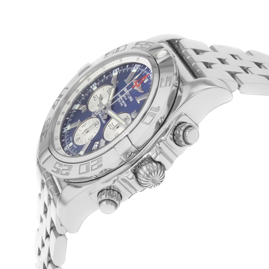 View Of Crown Facing Side Of Breitling AB041012/C834-383A Stainless Steel Watch Display Model Condition