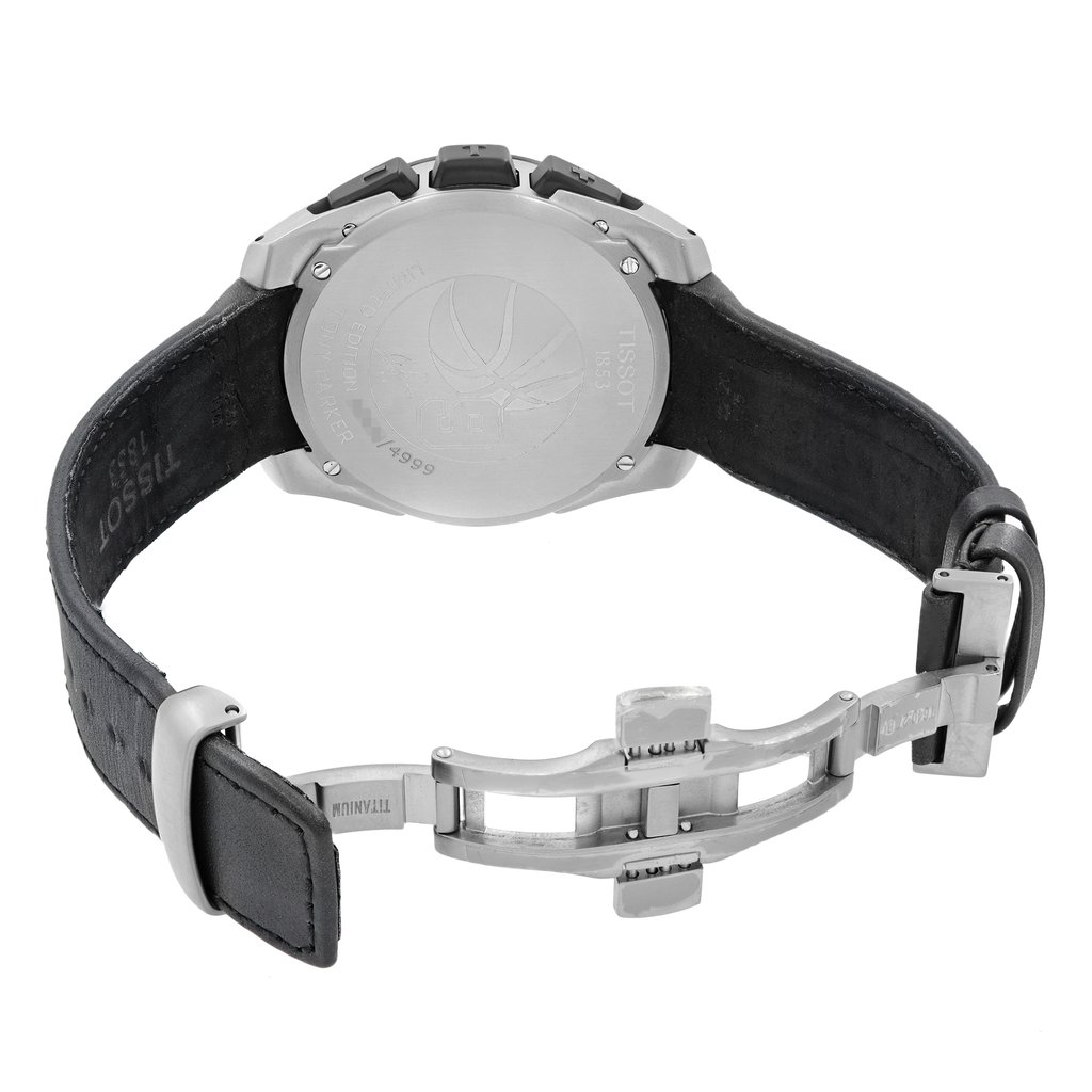 Back View Of Screwback Back Case And Open Leather Band Of Tissot T091.420.46.061.00 Watch New With Defects Condition
