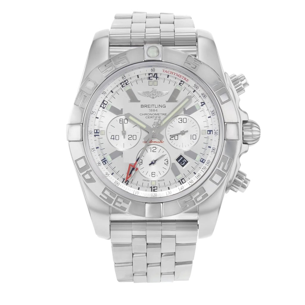 Front Full View Of Breitling AB041012/G719-383A Stainless Steel Watch Pre Owned Condition {Product Condition}