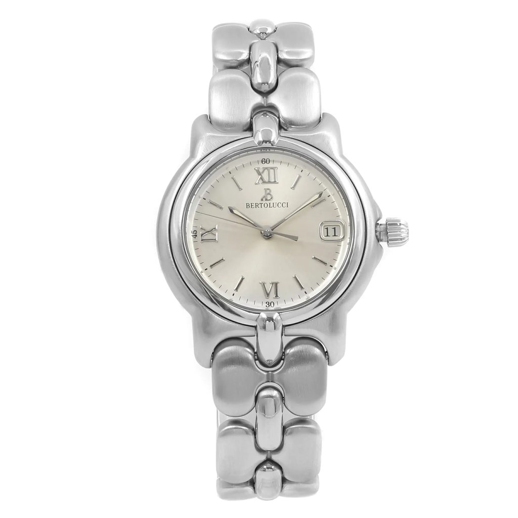 Front Full View Of BERTOLUCCI 123 41 Stainless Steel Watch Pre Owned Condition {Product Condition}