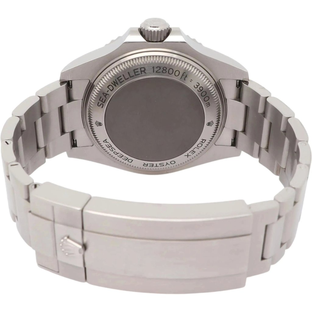 Back View Of Screwback Back Case And Closed Stainless Steel Band Of Rolex 126660 Watch Pre Owned Condition