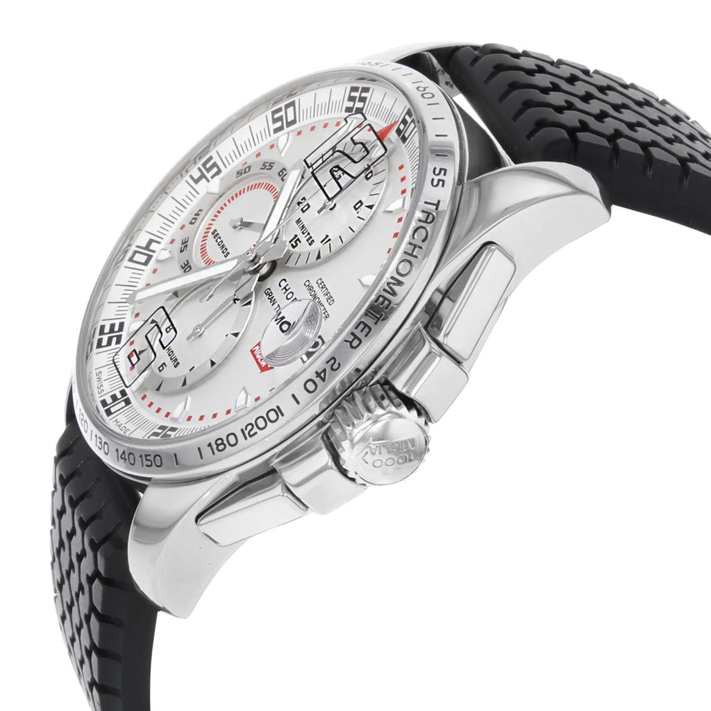 View Of Crown Facing Side Of Chopard 168459-3009 Stainless Steel Watch Pre Owned Condition