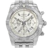 Up Close Front Facing Picture Of Breitling AB011012/G684-375A Stainless Steel Watch Display Model Condition