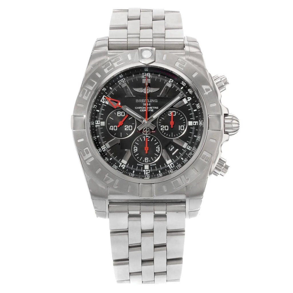 Front Full View Of Breitling AB041210/BB48-384A Stainless Steel Watch Display Model Condition {Product Condition}