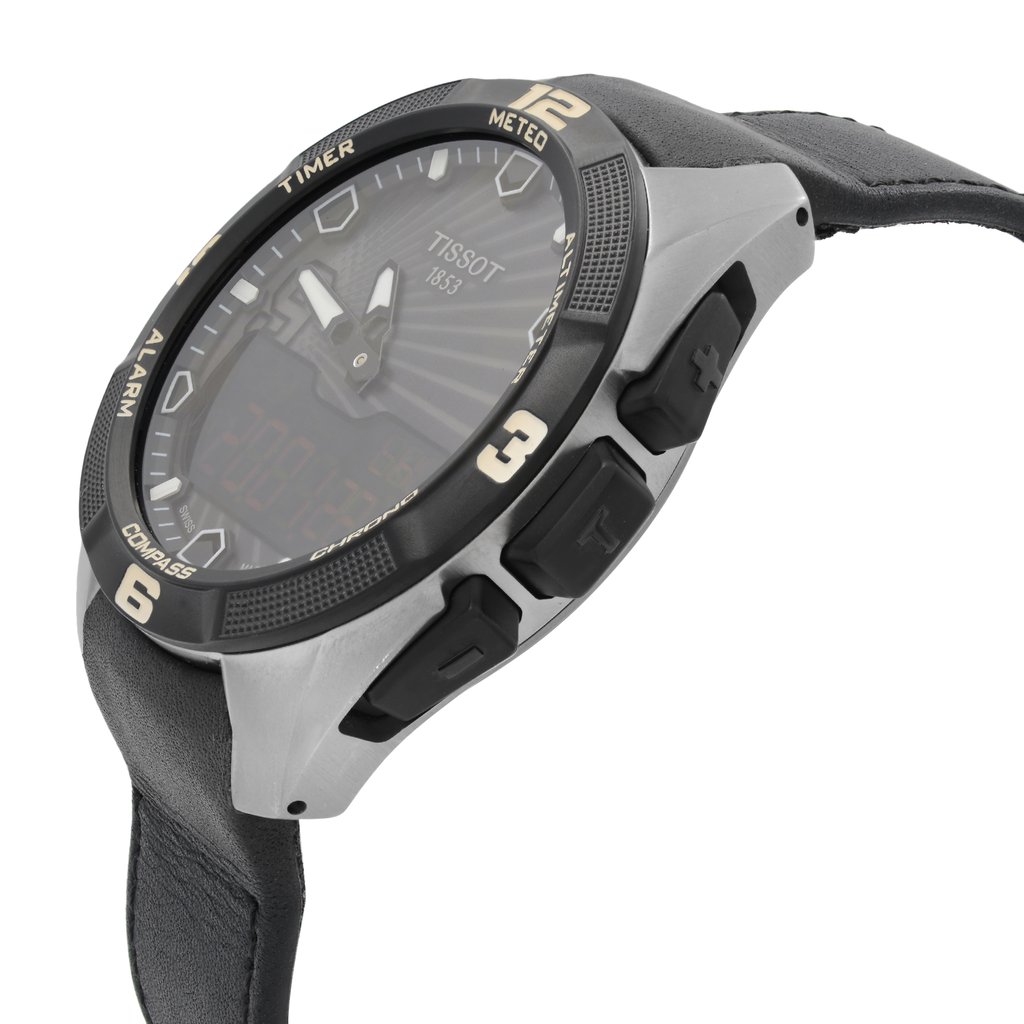View Of Crown Facing Side Of Tissot T091.420.46.061.00 Titanium Watch New With Defects Condition
