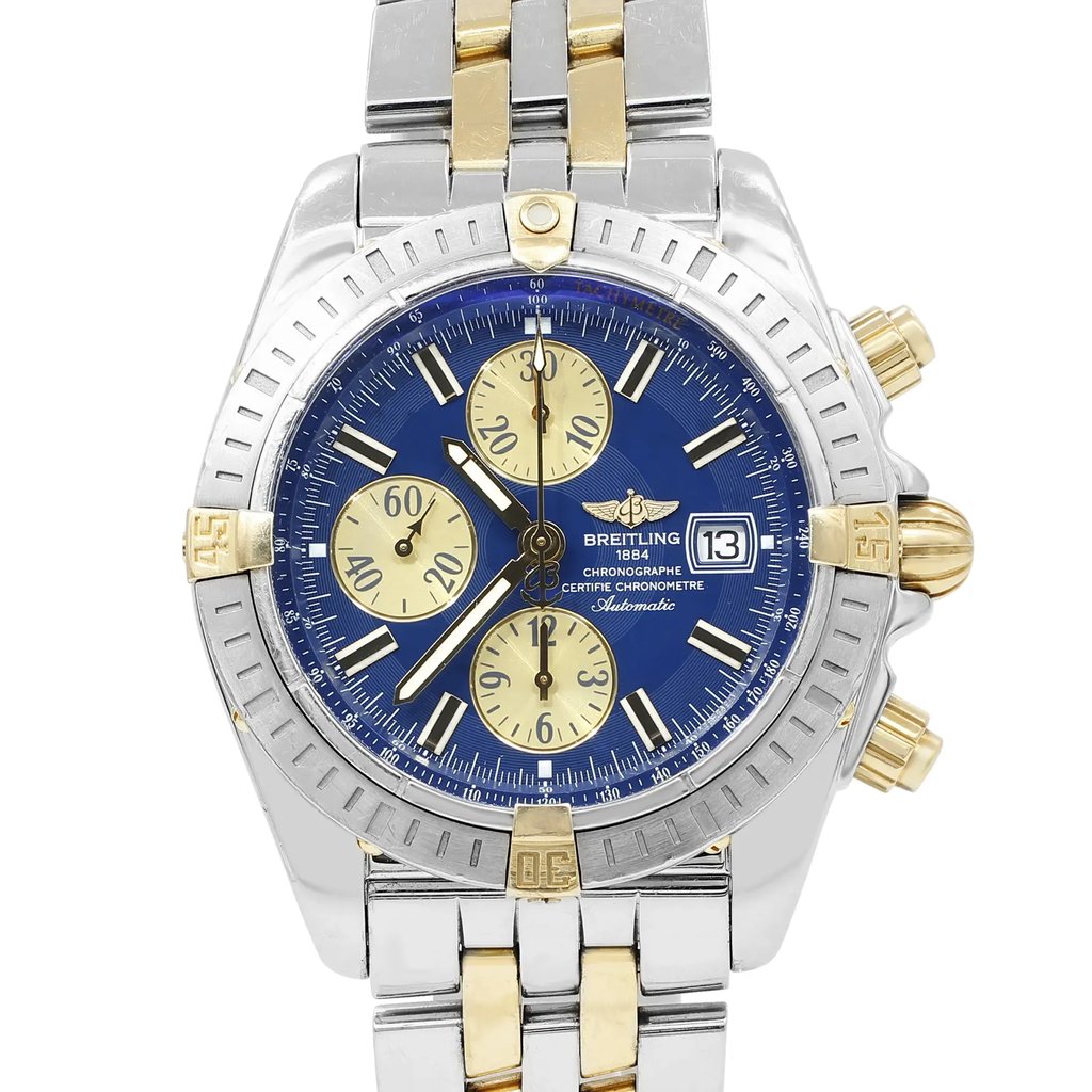 Up Close Front Facing Picture Of Breitling B13356/C646-372D Stainless Steel Watch Pre Owned Condition
