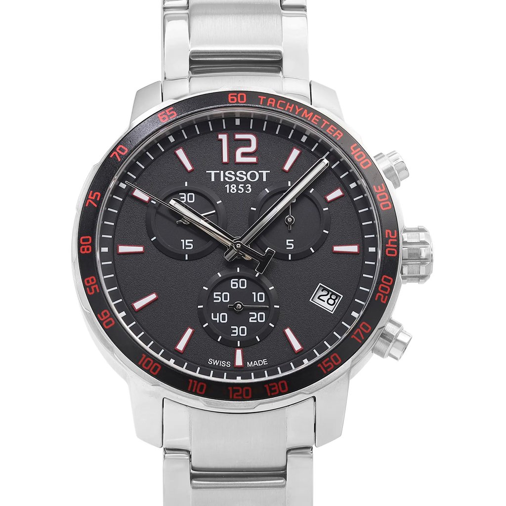 Up Close Front Facing Picture Of Tissot T095.417.11.057.00 Stainless Steel Watch New With Defects Condition