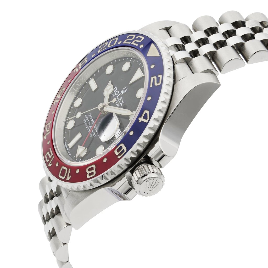 View Of Crown Facing Side Of Rolex 126710BLRO Stainless Steel Watch Pre Owned Condition