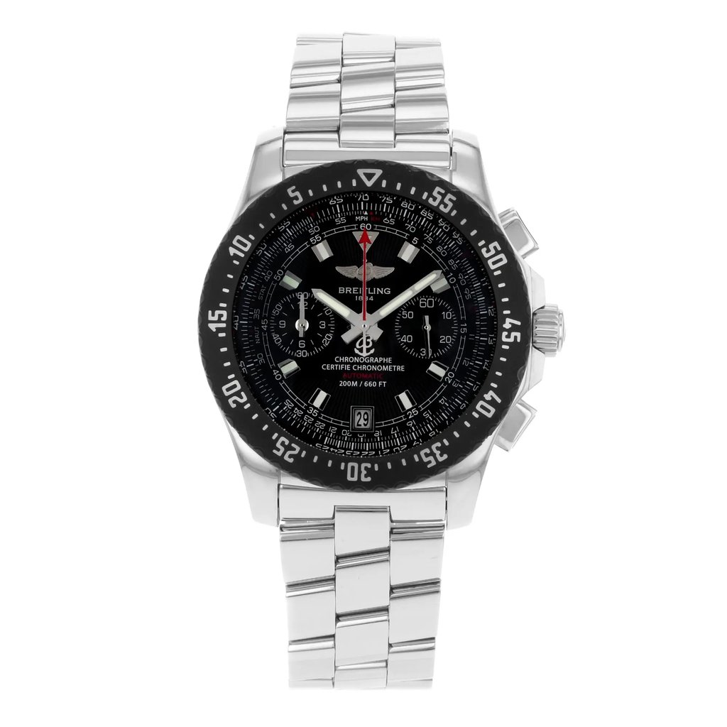 Front Full View Of Breitling A2736423/B823-SS Stainless Steel Watch Pre Owned Condition {Product Condition}
