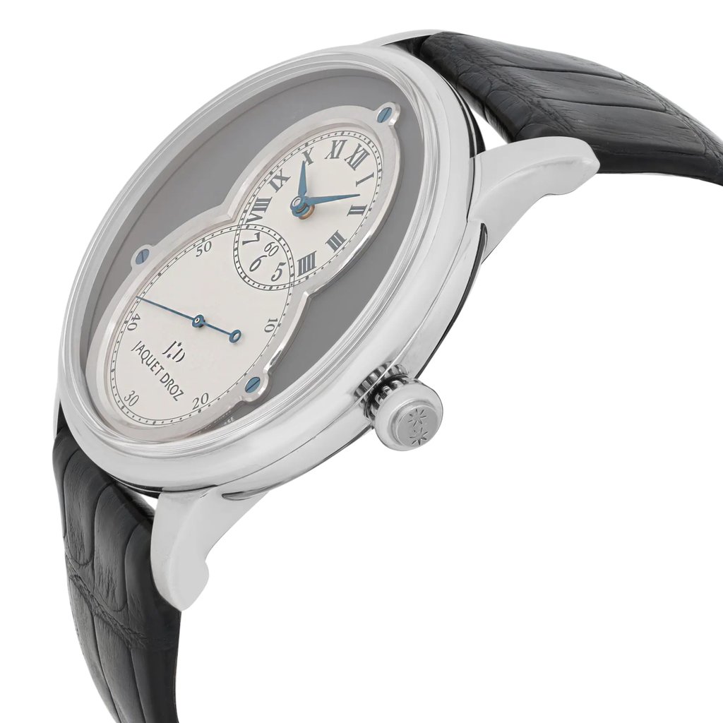 View Of Crown Facing Side Of Jaquet Droz J003034203 White Gold Watch Pre Owned Condition