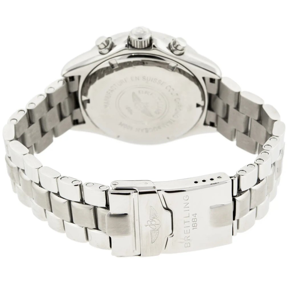 Back View Of {Caseback} Back Case And Closed Stainless Steel Band Of Breitling A530401 Watch Pre Owned Condition