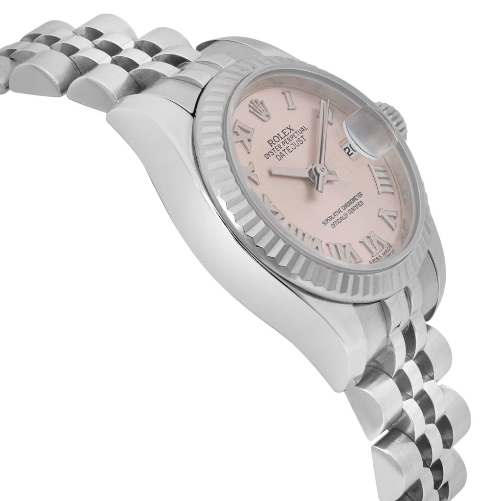 View Of Opposite Crown Facing Side Of Rolex 179174 Stainless Steel Watch Pre Owned Condition