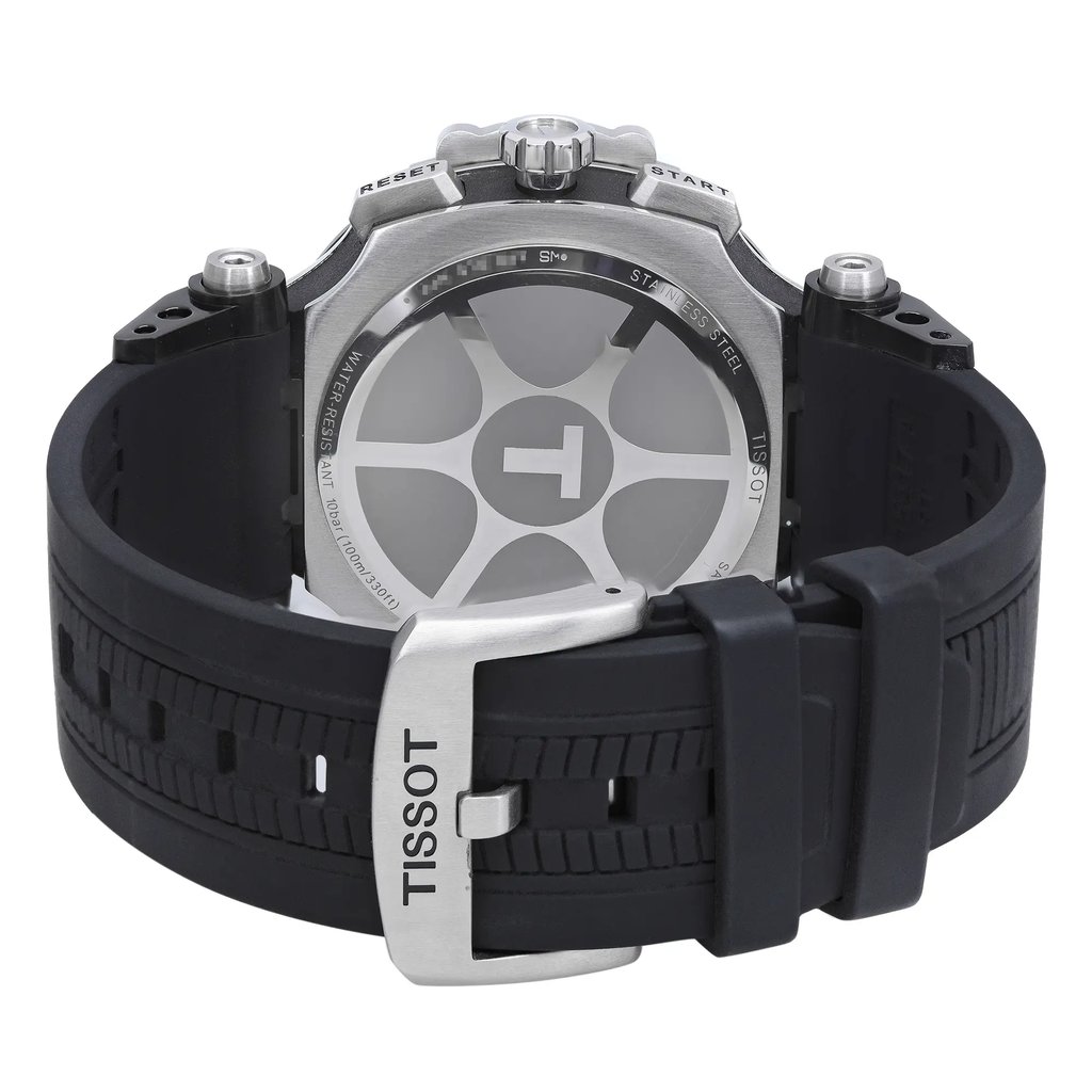Back View Of Snap Back Case And Closed Rubber Band Of Tissot T115.417.27.011.00 Watch Display Model Condition