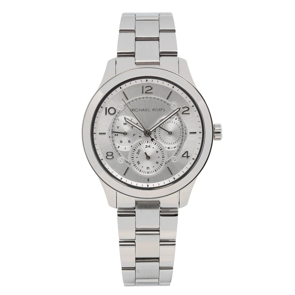Front Full View Of Michael Kors Mk6587 Stainless Steel Watch Display Model Condition {Product Condition}