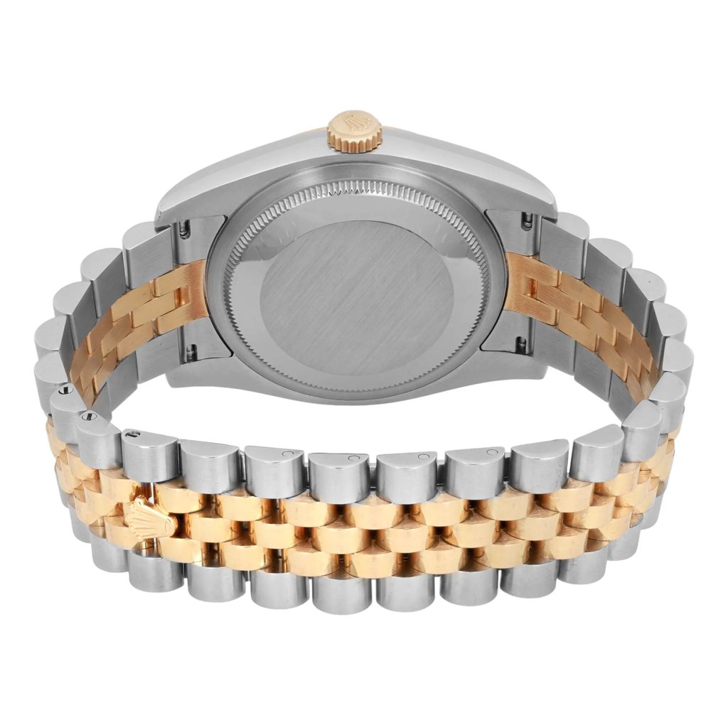 Back View Of Screwback Back Case And Closed Stainless Steel,Yellow Gold Band Of Rolex 116233 Watch Pre Owned Condition