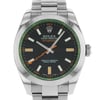 Up Close Front Facing Picture Of Rolex 116400GV Stainless Steel Watch Pre Owned Condition