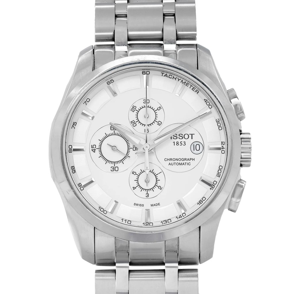 Up Close Front Facing Picture Of Tissot T035.627.11.031.00 Stainless Steel Watch Pre Owned Condition