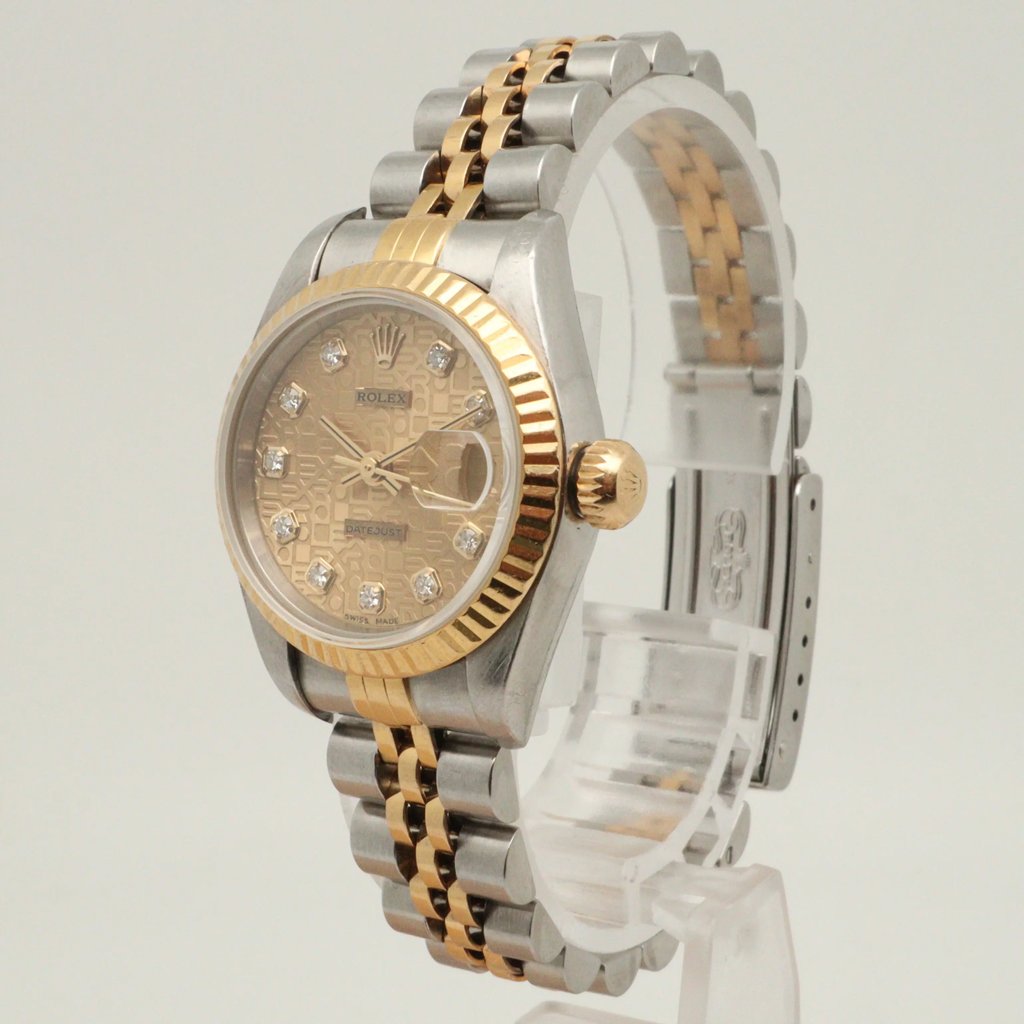 View Of Crown Facing Side Of Rolex 79173 Stainless Steel Watch Pre Owned Condition