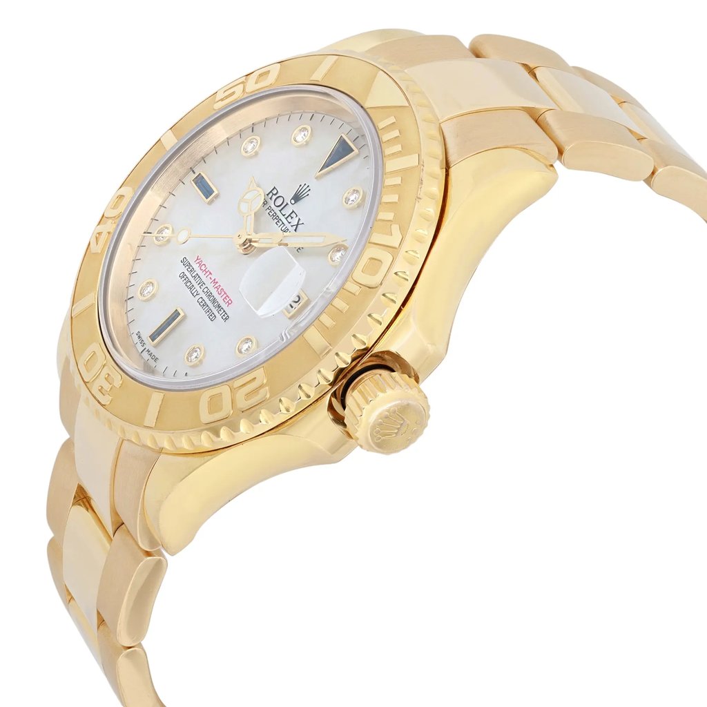 View Of Crown Facing Side Of Rolex 16628 Gold 18kt Watch Pre Owned Condition
