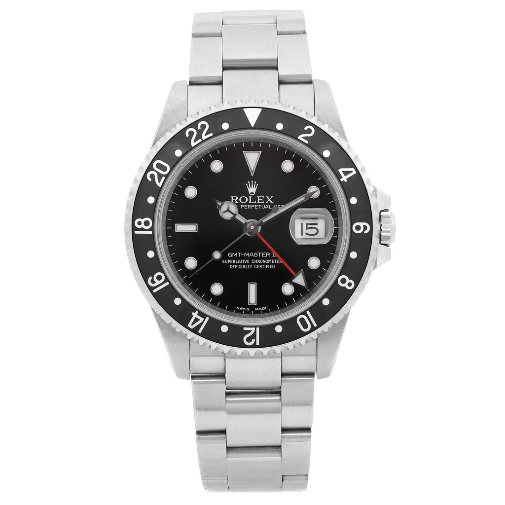 Front Full View Of Rolex 16710 Stainless Steel Watch Pre Owned Condition Good