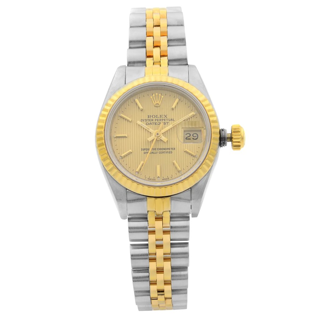 Front Full View Of Rolex 69173 Stainless Steel Watch Pre Owned Condition {Product Condition}