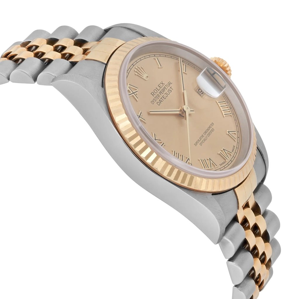 View Of Opposite Crown Facing Side Of Rolex 16233 Stainless Steel Watch Pre Owned Condition