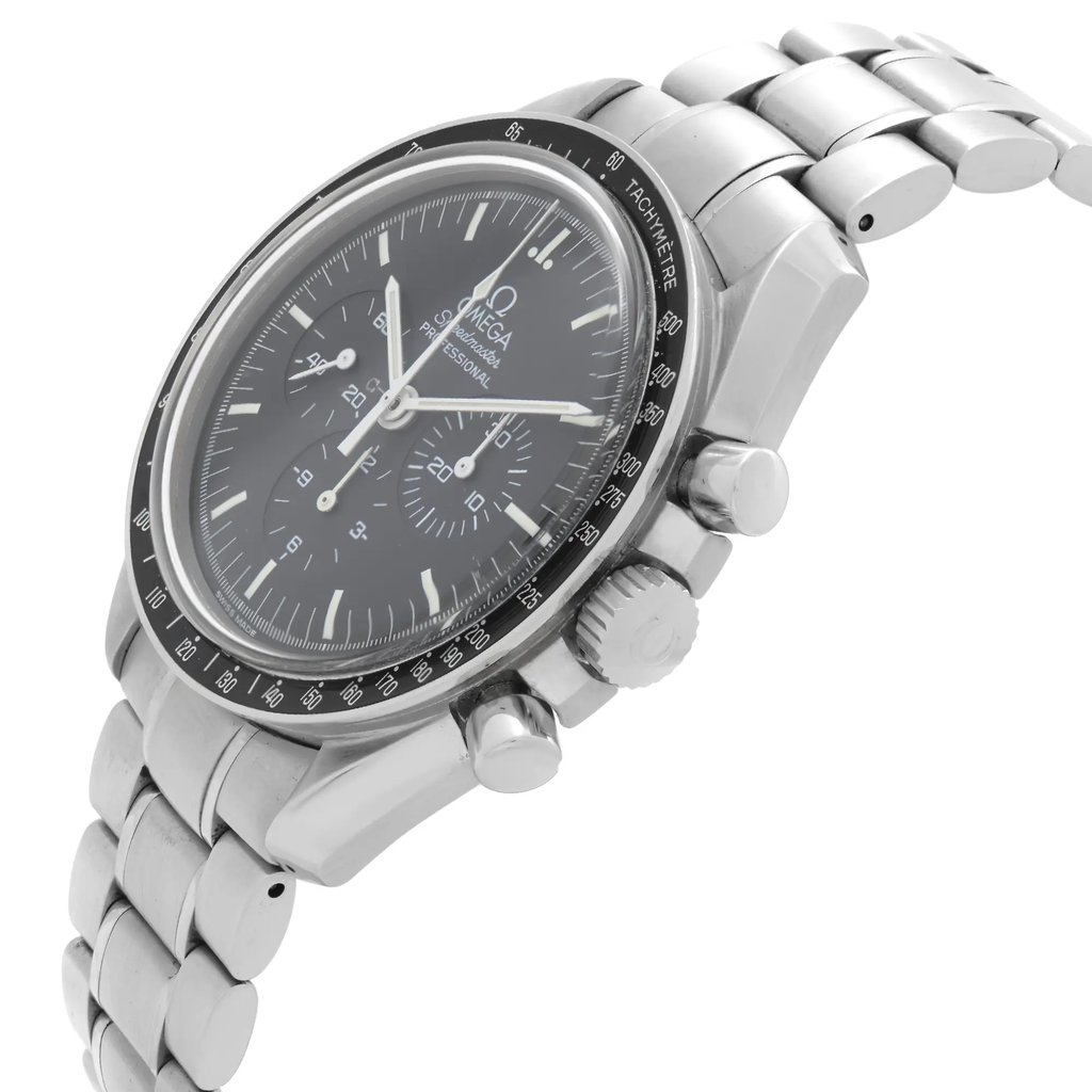View Of Crown Facing Side Of OMEGA 3572.50.00 Stainless Steel Watch Pre Owned Condition