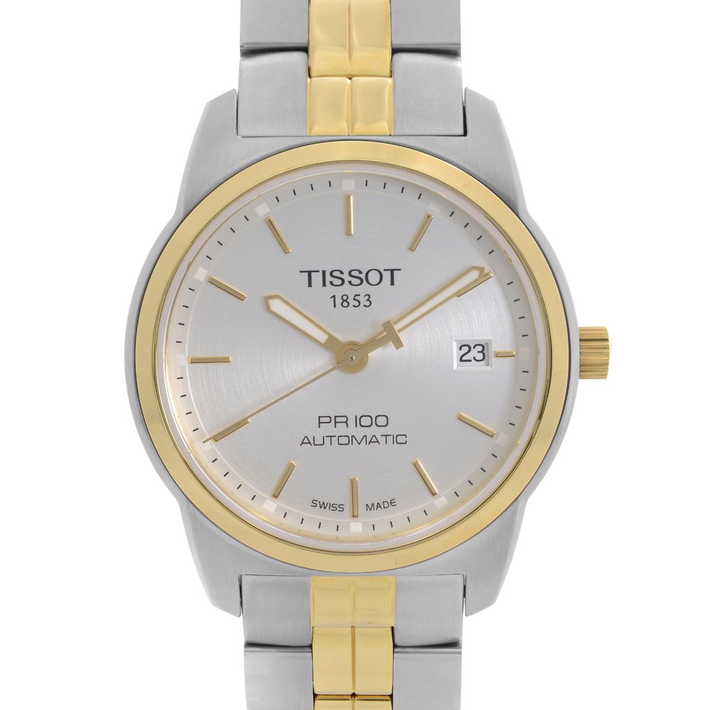 Up Close Front Facing Picture Of Tissot T049.407.22.031.00 Stainless Steel Watch New With Defects Condition