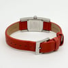 Back View Of Exhibition Back Case And Closed Leather Band Of mondaine A666.30325.11SBC Watch Pre Owned Condition