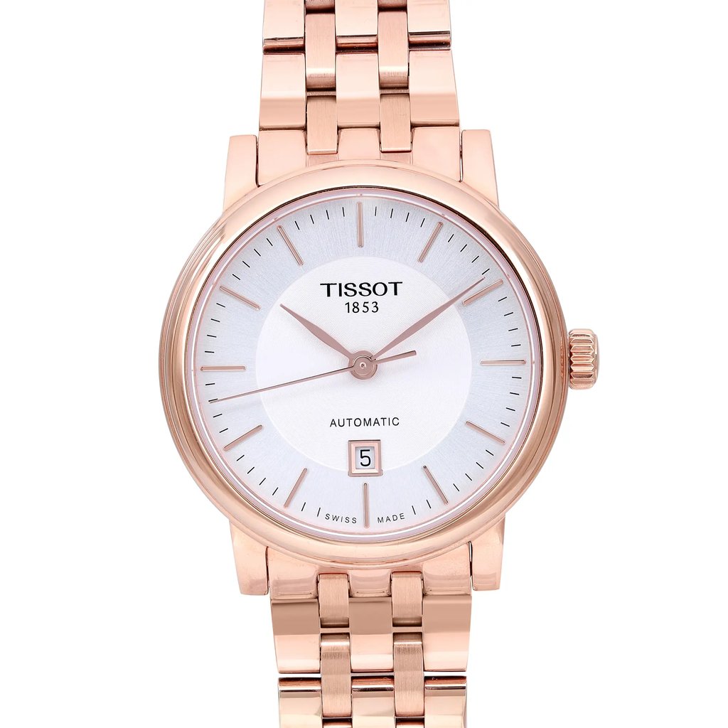 Up Close Front Facing Picture Of Tissot T122.407.33.031.00 Stainless Steel Watch Pre Owned Condition