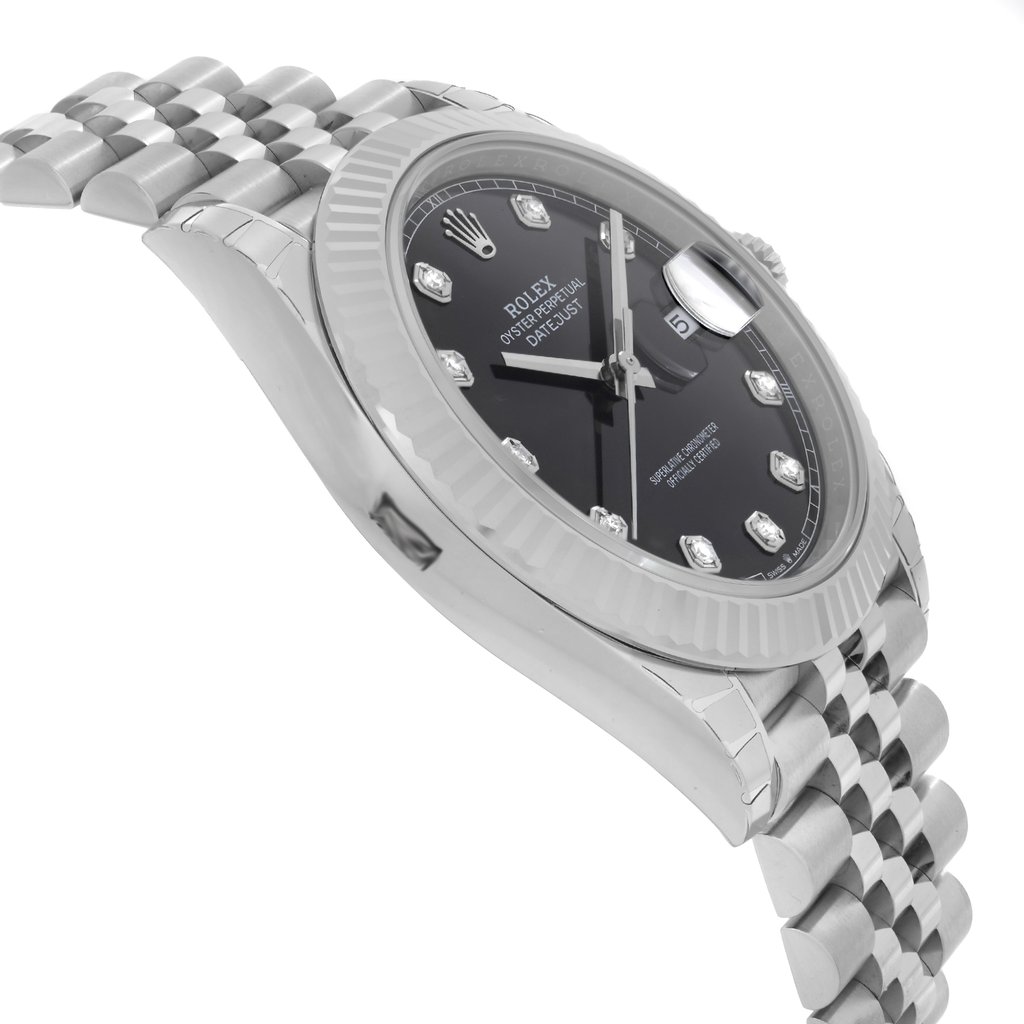 View Of Opposite Crown Facing Side Of Rolex 126334 Stainless Steel Watch Unworn Condition