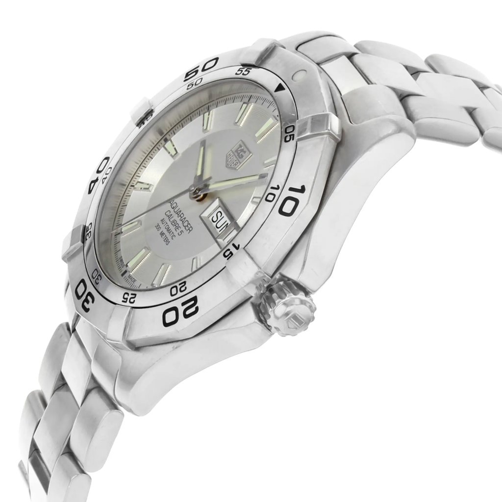 View Of Crown Facing Side Of TAG Heuer WAF2011.BA0818 Stainless Steel Watch Pre Owned Condition
