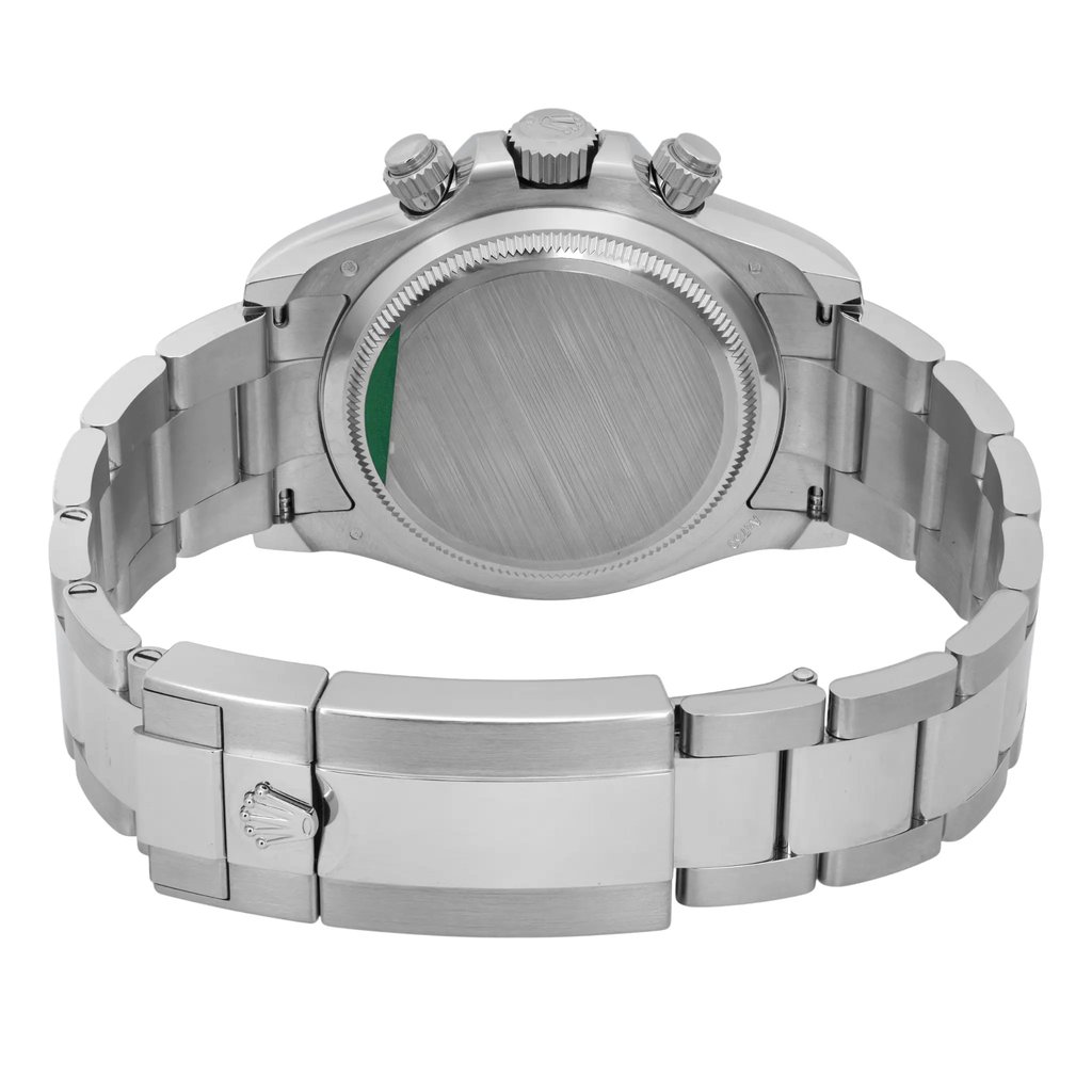 Back View Of Solid Back Case And Closed White Gold Band Of Rolex 126509 Watch Unworn Condition