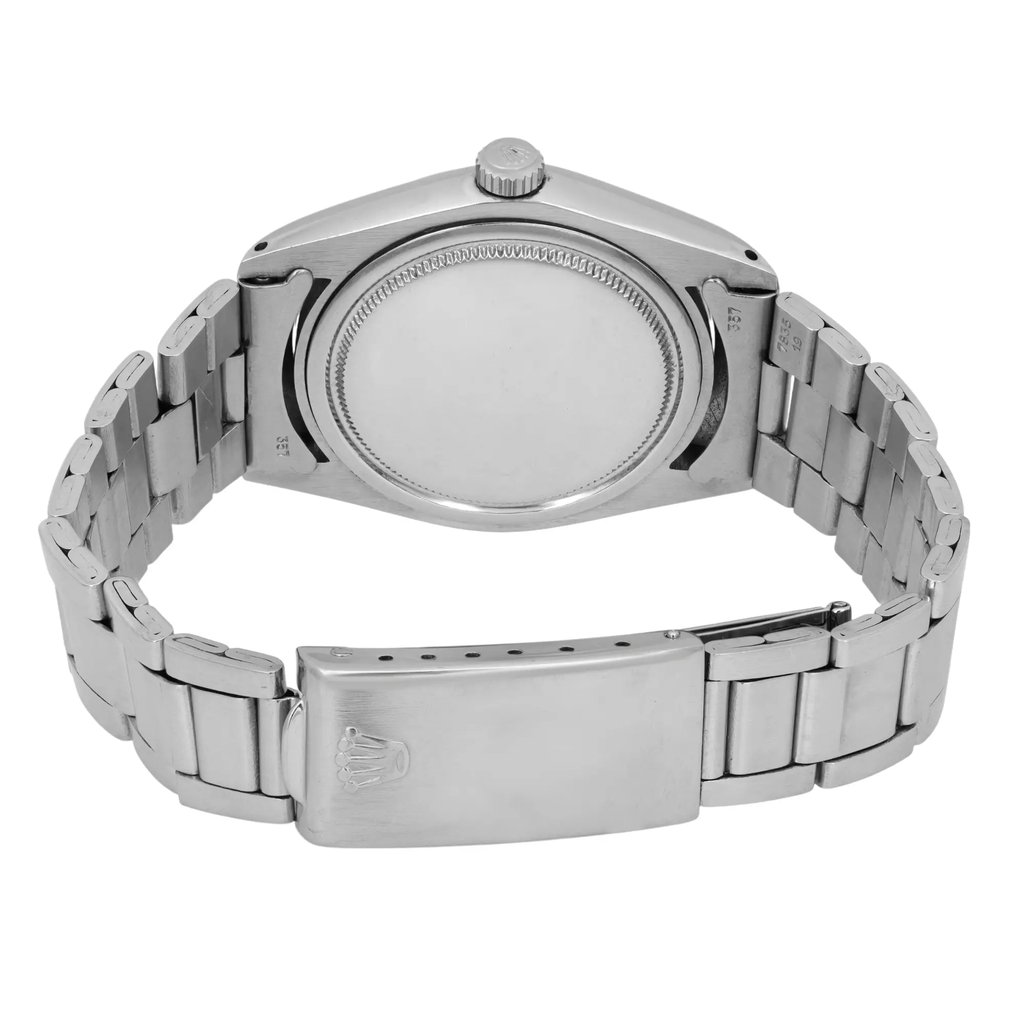 Back View Of Solid Back Case And Closed Stainless Steel Band Of Rolex 6694 Watch Pre Owned Condition