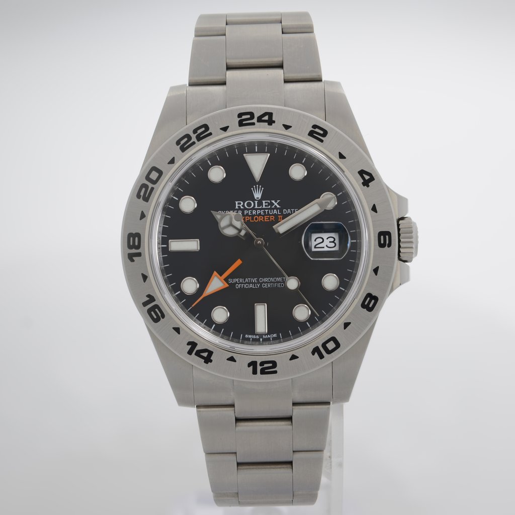 Up Close Front Facing Picture Of Rolex 216570 Stainless Steel Watch Pre Owned Condition