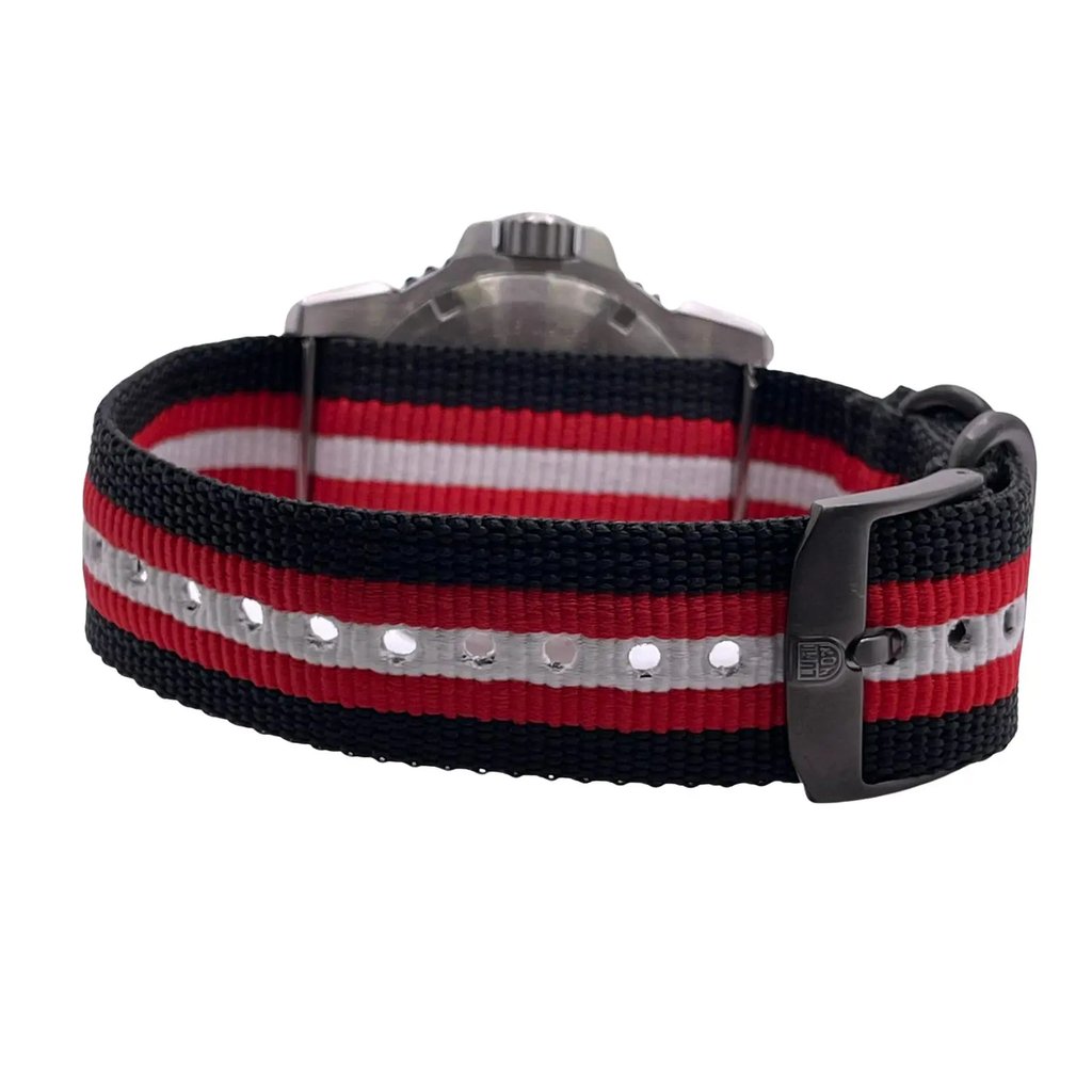 Back View Of Solid Back Case And Closed Nylon Band Of Luminox XS.3151 Watch Pre Owned Condition