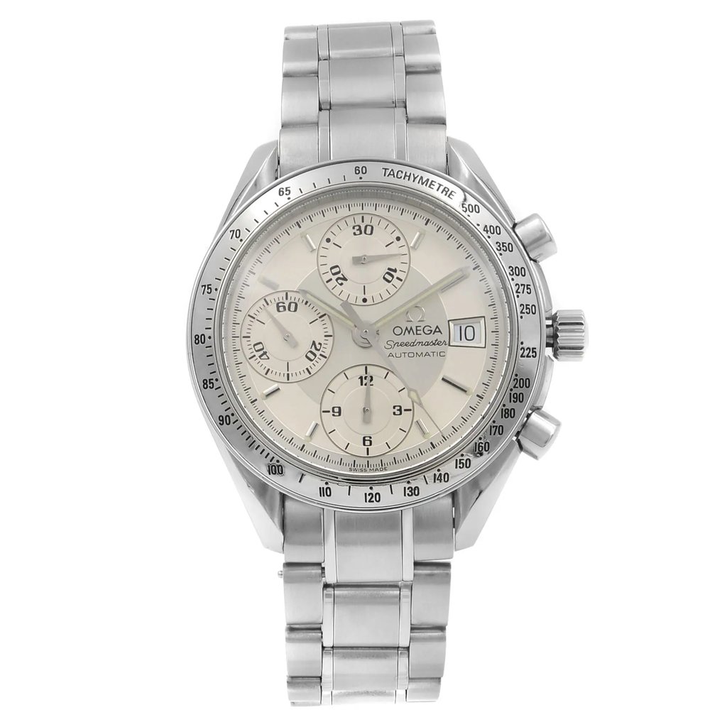 Front Full View Of OMEGA 3513.30.00 Stainless Steel Watch Pre Owned Condition Good